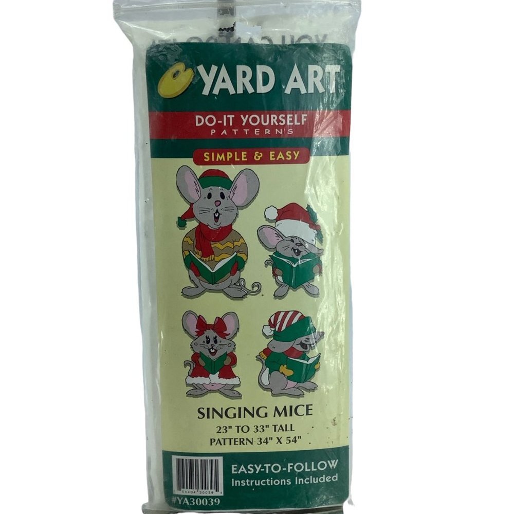 Vtg 1998 Yard Art DIY Christmas Singing Mice 23"-33" Do It Yourself Unopened